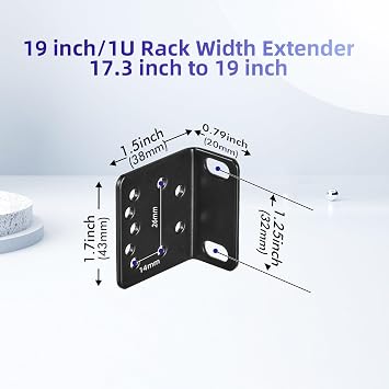 Rack Ear Kit for TP-Link 19-inch Rackmount Switches 1U Rack Width Extender 17.3 Inch to 19 Inch