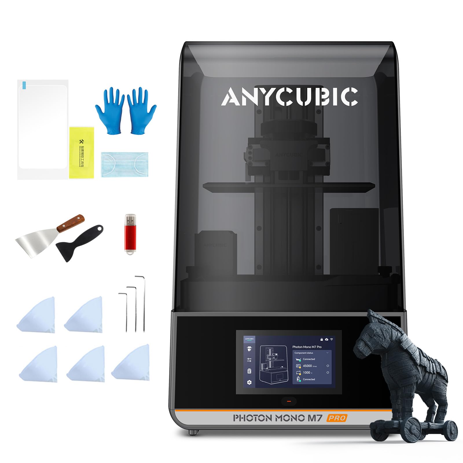 ANYCUBIC Photon Mono M7 PRO 14K Imprimante 3D Résine, Impression Rapide 170mm/h, Mono écran LCD 10.1'' avec Source COB LighTurbo 3.0 et Contrôle de Température, Taille D'impression 223*126*230mm(6.5L)