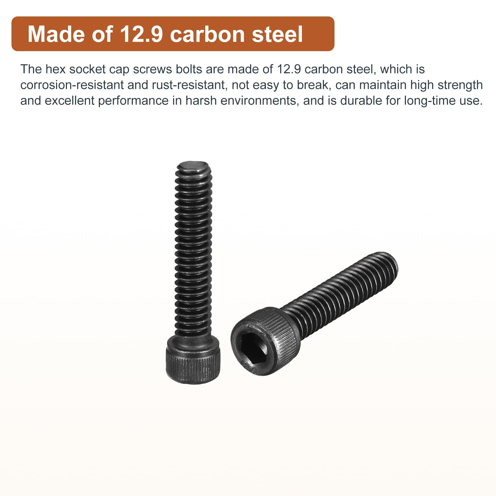 DTGN 1/4-20x1-1/4" śruby z łbem cylindrycznym, 25 sztuk 12,9 ze stali stopowej klasy śruba sześciokątna maszyna do wykańczania tlenku czarnego gwintu UNC w pełni gwintowany