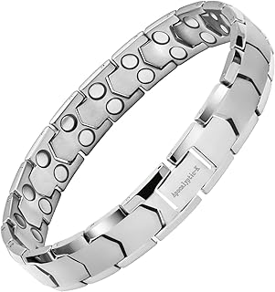 Pure Titanium Men'S Magnetic Bracelets, 99% Pure Titanium (Light),Double Powerful Magnet Bracelets,Eliminate Static Electricity