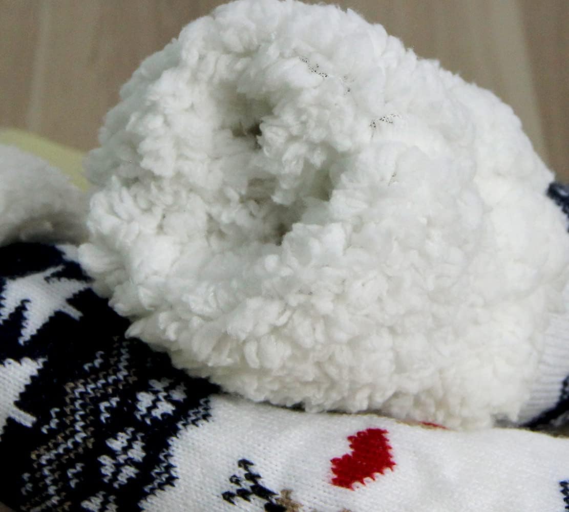 Slipper Socks for Women with Gripper - Winter Non Slip Thick Fuzzy Socks - Warm Cozy Christmas Gift