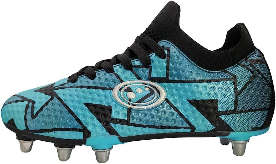 Aztec 6/8 Stud Rugby Boots Superior Mobility & Precision | Lightweight Comfort | Secure Fit | Enhanced Traction for Agile Movement JNR and SNR Sizes 1-13 Blue