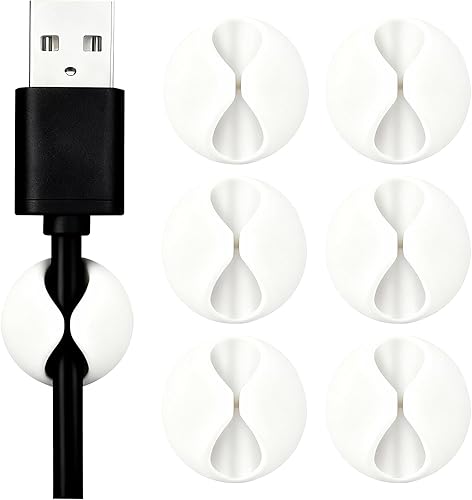 Clips para cable de escritorio, cable de carga adhesivo, organizador de alambre para mesita de noche, escritorio, oficina o mouse