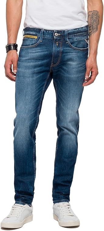 REPLAY Anbass Coin Zip Jeans Slim Uomo : Amazon.it: Abbigliamento