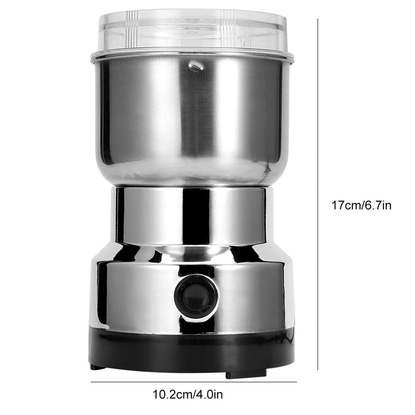 Macinacaffè elettrico, in acciaio inox condimento caffè noci cereali macina erbe frantoio frantoio frullatore utensile da quantità di macinazione 100g/3.5oz