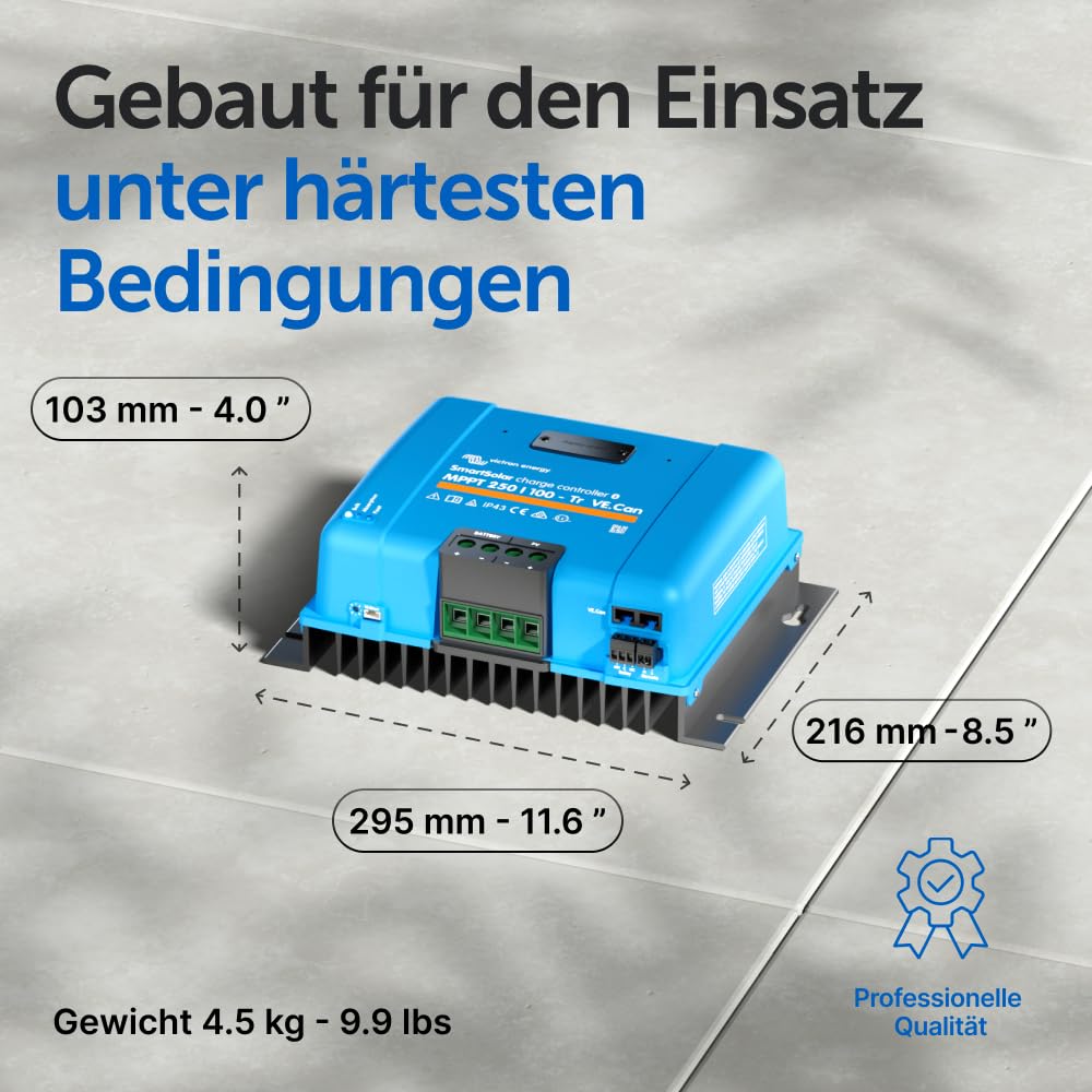 Victron Energy SmartSolar MPPT TR VE.Can 250V 100 Amp 12/24/36/48-Volt Solar Laderegler (Bluetooth)