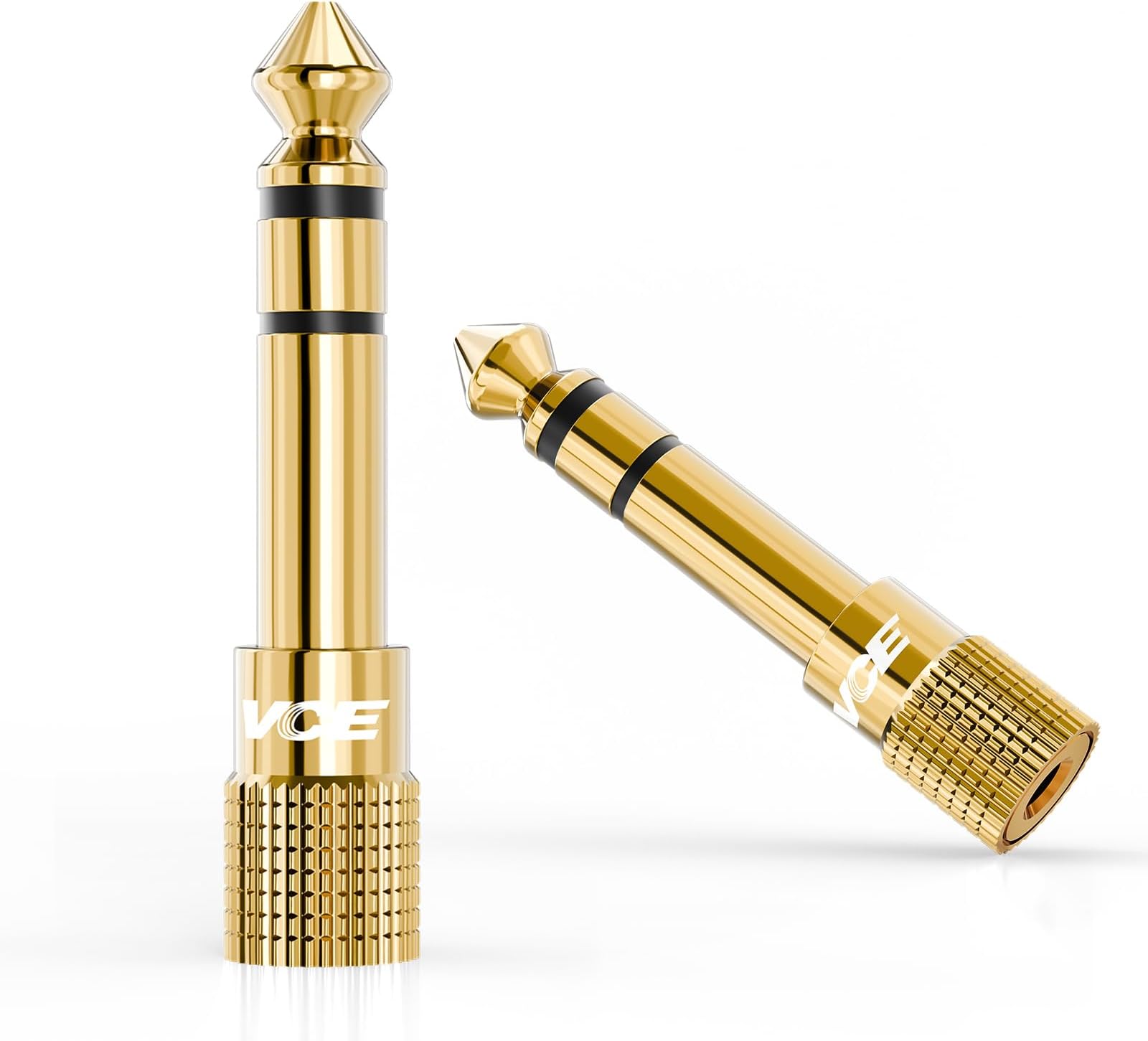 VCE 2-PACK 6.35mm (1/4 inch) to 3.5mm(1/8 inch) Male to Female Stereo Jack Adapter