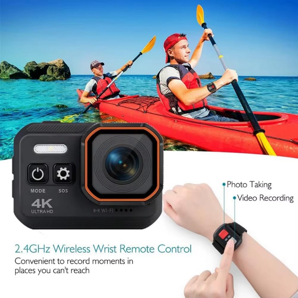 Outdoor Sport 4K HD 60FPS kamera Wi-Fi 170° szeroki kąt działania wodoodporna kamera do roweru motocyklowy z ekranem LED