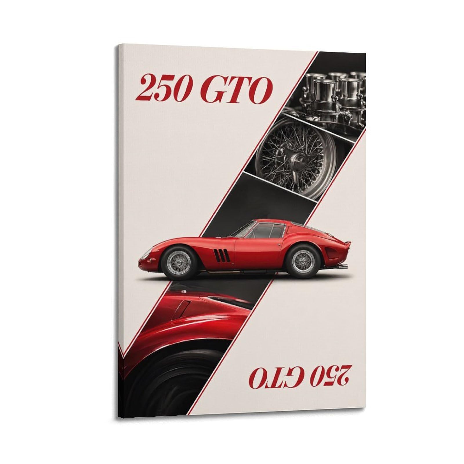 OKAHYS Vintage 250 GTO Racing Sports Car Artwork Poster Decorative Painting Canvas Wall Artworks Picture 08x12inch(20x30cm)