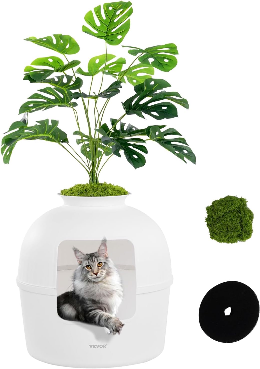 VEVOR Plant Cat Litter Box, Activated Carbon Adsorption