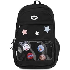 Teclado Kawaii Backpack with Cute Accessories 18 1 Inch Bookbags Laptop Bag Casual Lightweight Travel Daypacks Black