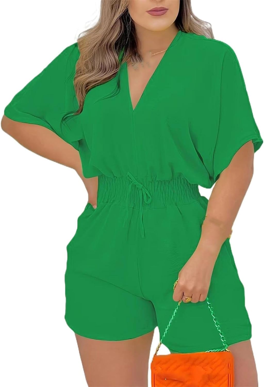 Women's Retro Lace Up Romper Short Sleeve Shorts Casual One Piece Summer Party Outfit