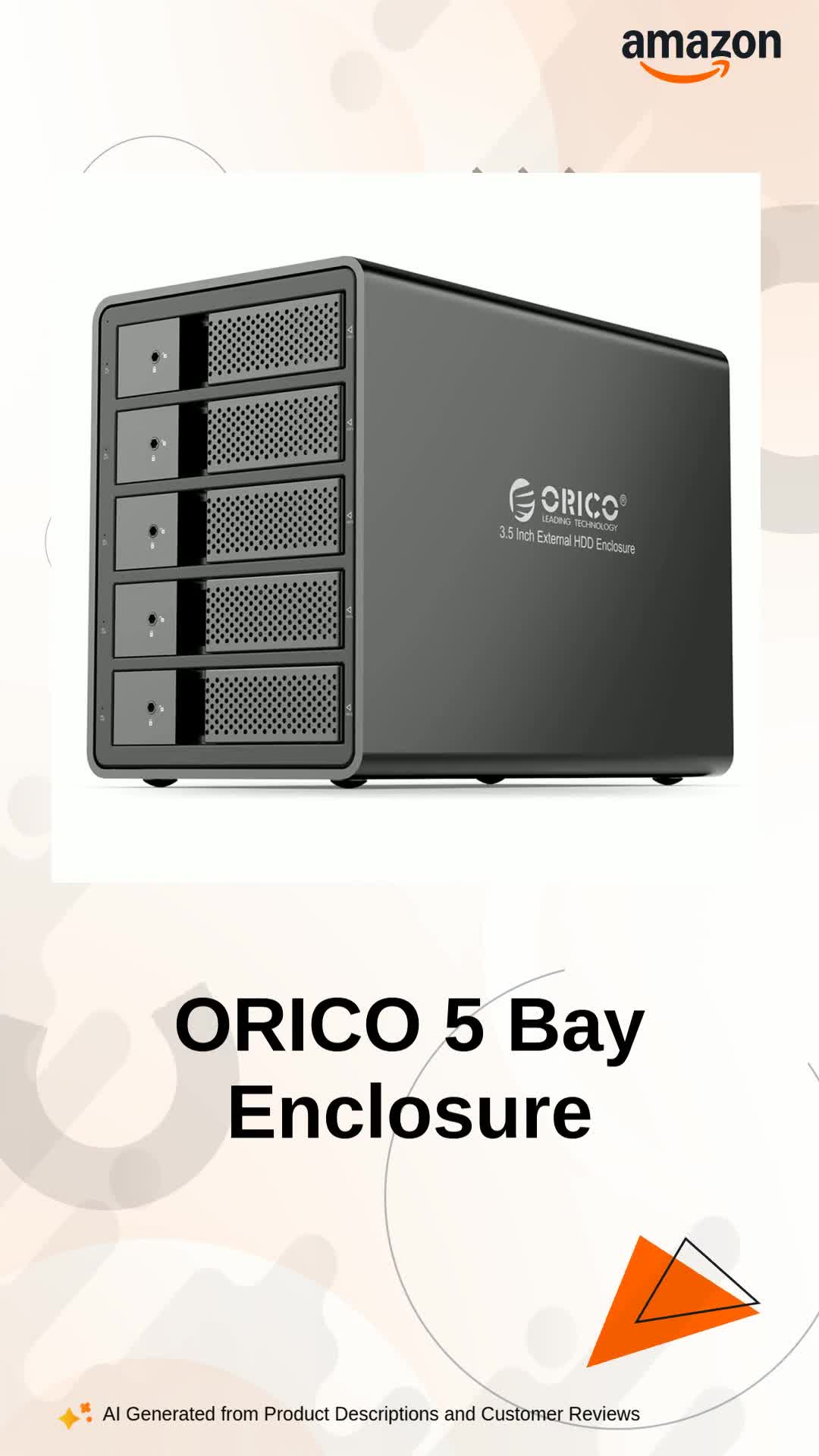 ORICO 5 Bay USB 3.0 3.5 inch External Hard Drive Enclosure