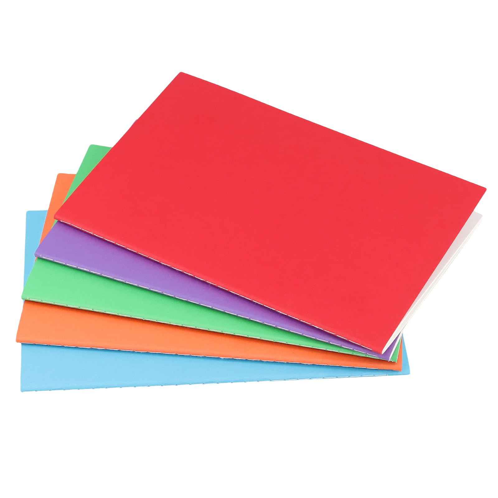MANCHAP 50 cuadernos rayados A5, cuadernos de composición colorida, diario de escritura para diario, notas, oficina, viajes, 160 páginas, 80 hojas, 5.5 x 8.2 pulgadas, 5 colores