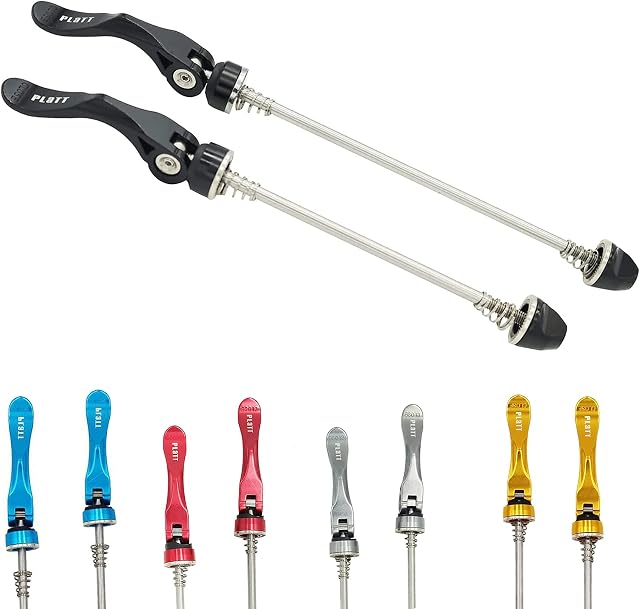 PLATT Bike Quick Release Skewers MTB Wheel Hub Skewers Front and Rear Axle Fit for Road Bike,Mountain Bike, BMX (1Pair)