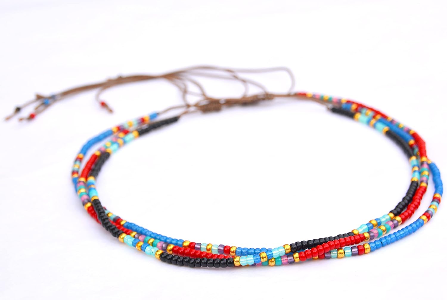 Beaded Choker Necklace for women and Teen Girls, Boho Bohemian Adjustable Colorful Seed Beads Necklace, Handmade Native American Style Jewelry by TRIBES - Image 8
