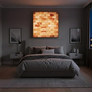 2x2 Himalayan Salt Wall Panel Kit with Bricks, Glue, Placement Map & Manual Set