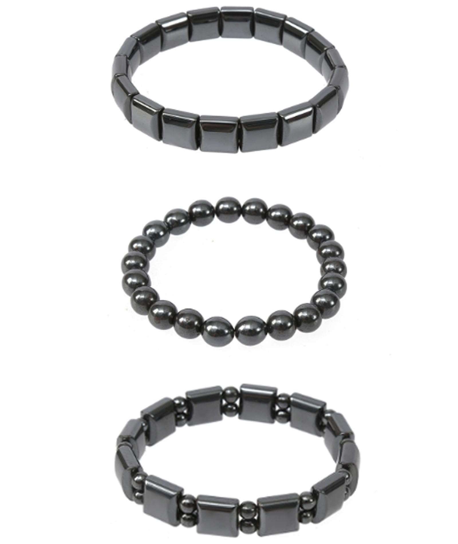 3PCS Hematite Bracelet, Beaded Bracelet for Men, Crystal Bracelet for Men, Heavy for 5kg, Set with Square, Round, and Double Bead Square Designs Fashion-image-25