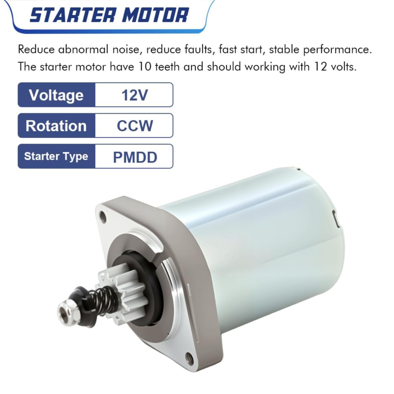 Motorino Di Avviamento Di Ricambio Per Motori Kawasaki FR651V, FR691V, FR730V, FS481V, FS541V, FS600V (21.5-24Hp) - 12V, 10 Denti