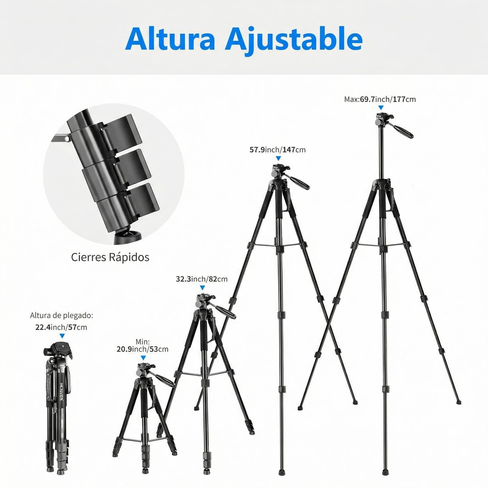 NEEWER 2 en 1 Trípode Cámara&Monopié,69.7" Portátil Travel Tripod Stand Aleación Aluminio con 3 Way Swivel Pan Head Compatible con Canon Nikon Sony DSLR,DV Camcorder Video Grabación Filmación,SAB264