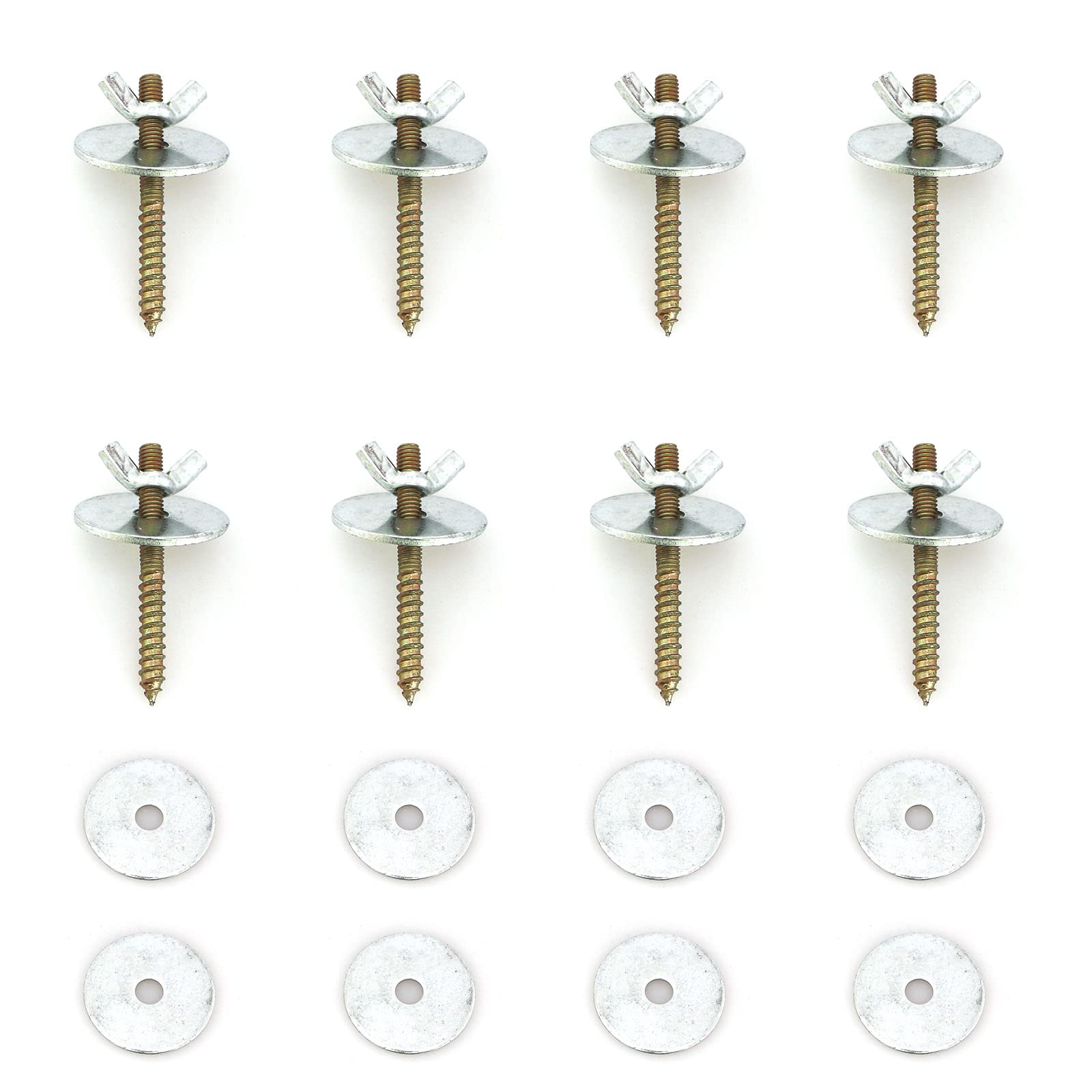 heyous 8 Set Bird Cage Feeder Stand Perches Accessories Hardware - 8pcs Wing Nut 8pcs Set Screw and 16pcs Flat Washer Hamster Board Pole Fixing Breeding Box Screws