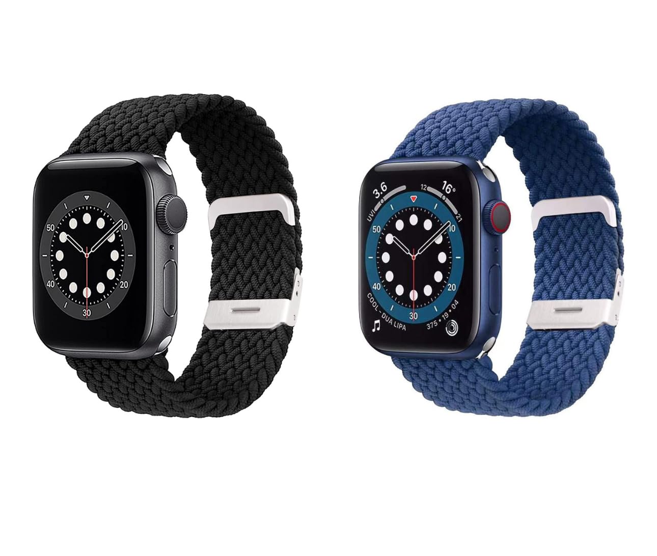 GenericPremium Nylon Smart Watch Braided Strap 2-Pack - Sporty Style, Adjustable Fit, 2 sizes avaliable, Stylish colors