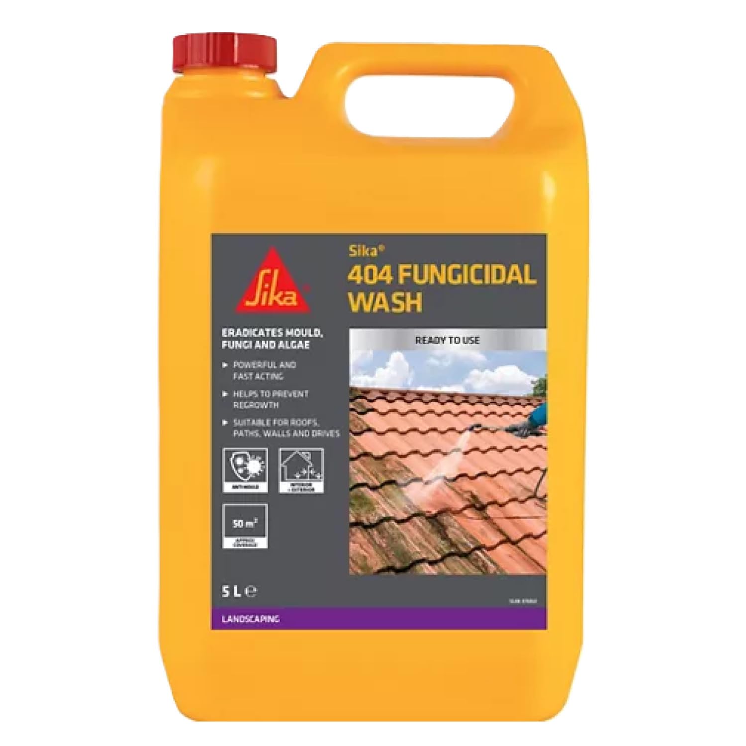 Everbuild Green 404 Fungicidal Wash Mould & Algae Cleaner Killer/Remover, 5L