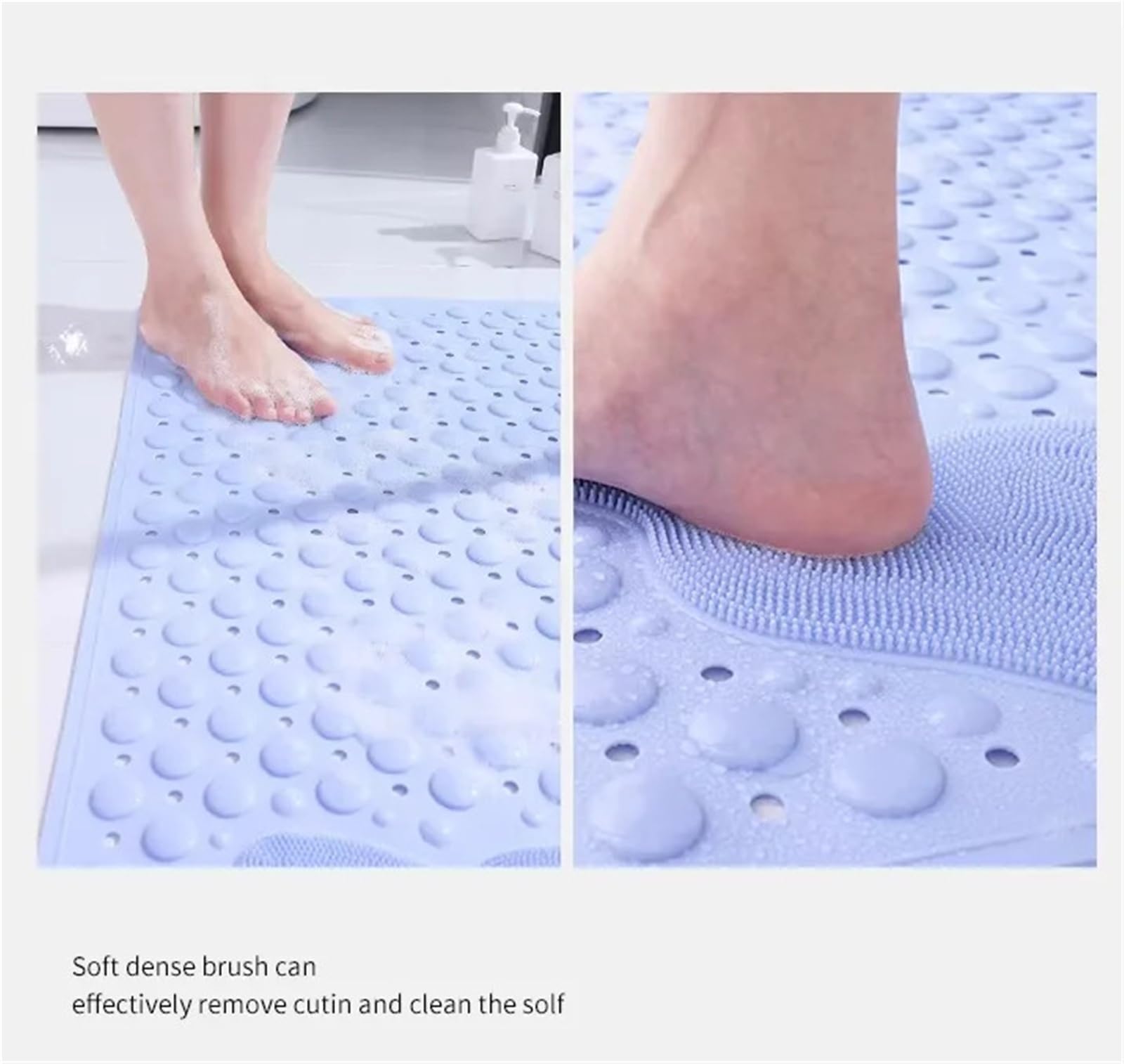 Alfombra Ducha Antideslizante con ventosas, Almohadilla de bañera Masaje Hueca hidrofóbica, Alfombrilla Suelo baño Gruesa Drenaje rápido(Color02,540MMx850MM)