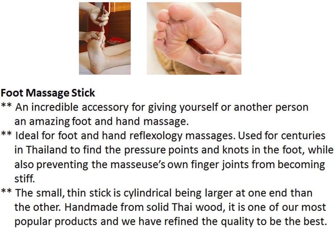 Reflexology Traditional Wooden Thai Massager Tools Full Body Foot Stick Hook Back Spa Face Gua Sha Therapy Trigger Point Massage Tool Relieve Shoulder Pain Wood (Set of 6 Foot Massage Stick)