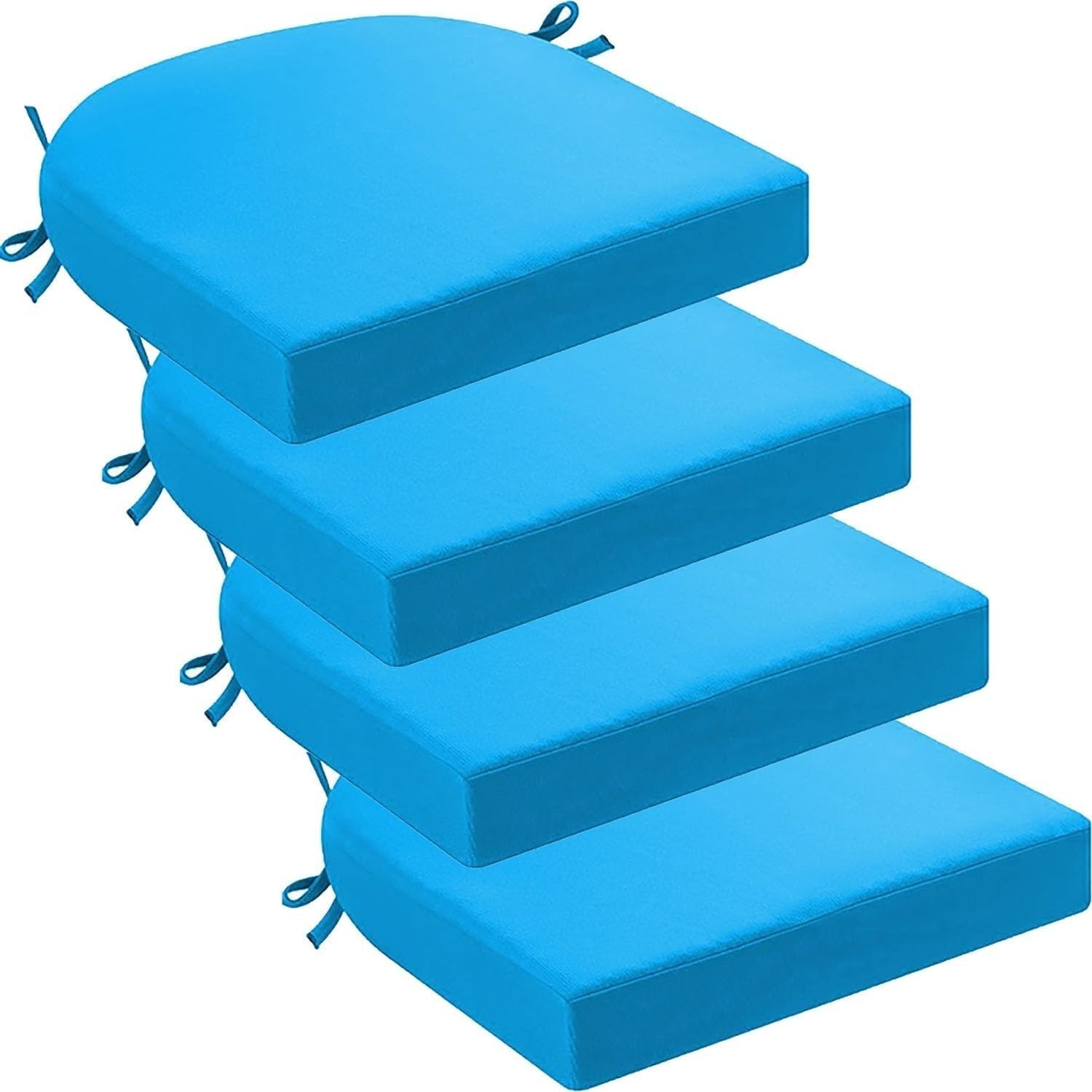 Coussin de chaise extérieur imperméable 20x20 assise de jardin bleu ciel