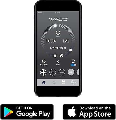 Miniatura 10 de WAC Smart Fans Odyssey Ventilador de techo para interiores y exteriores de 5 aspas para el hogar inteligente de 52 pulgadas, negro mate con kit de