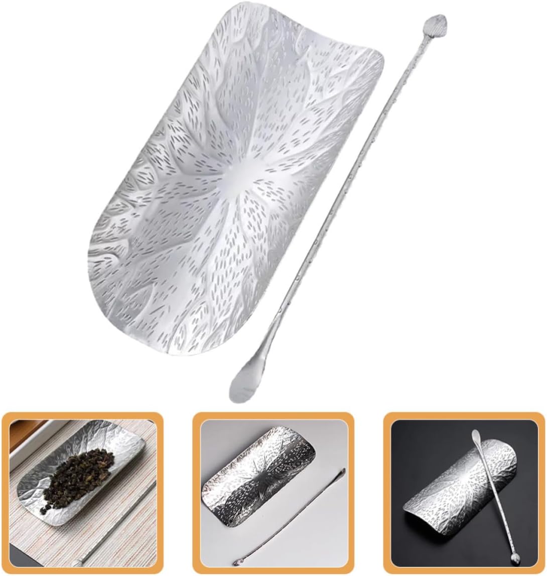 Japanese Tea Leaf Scoop Alloy Silver for Loose Tea