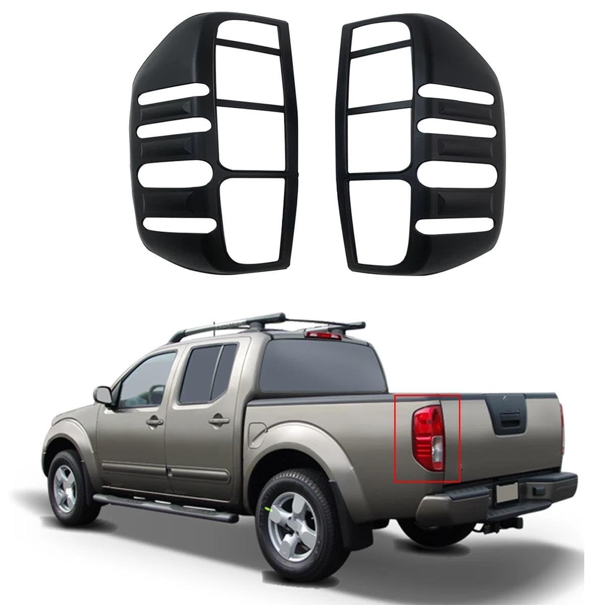 Adornos de pilotos traseros Embellecedor De Faro Trasero Para Nissan Para Navara d40 Para Frontier 2007-2013 Color Negro Mate Protector de luz trasera(Chrome)
