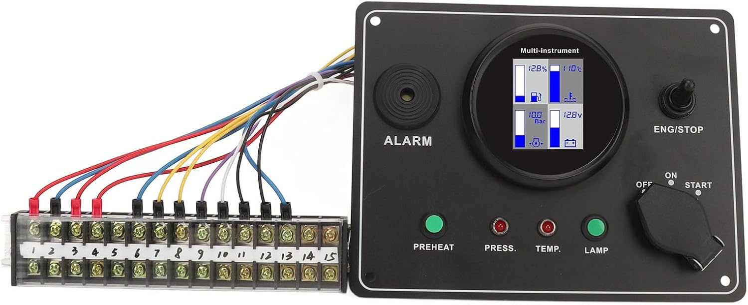 Boat Engine Instrument Panel High Accuracy LED Digital Display Boat Dash Instrument Panel for Yacht Ship Speedboat 9 to 32V