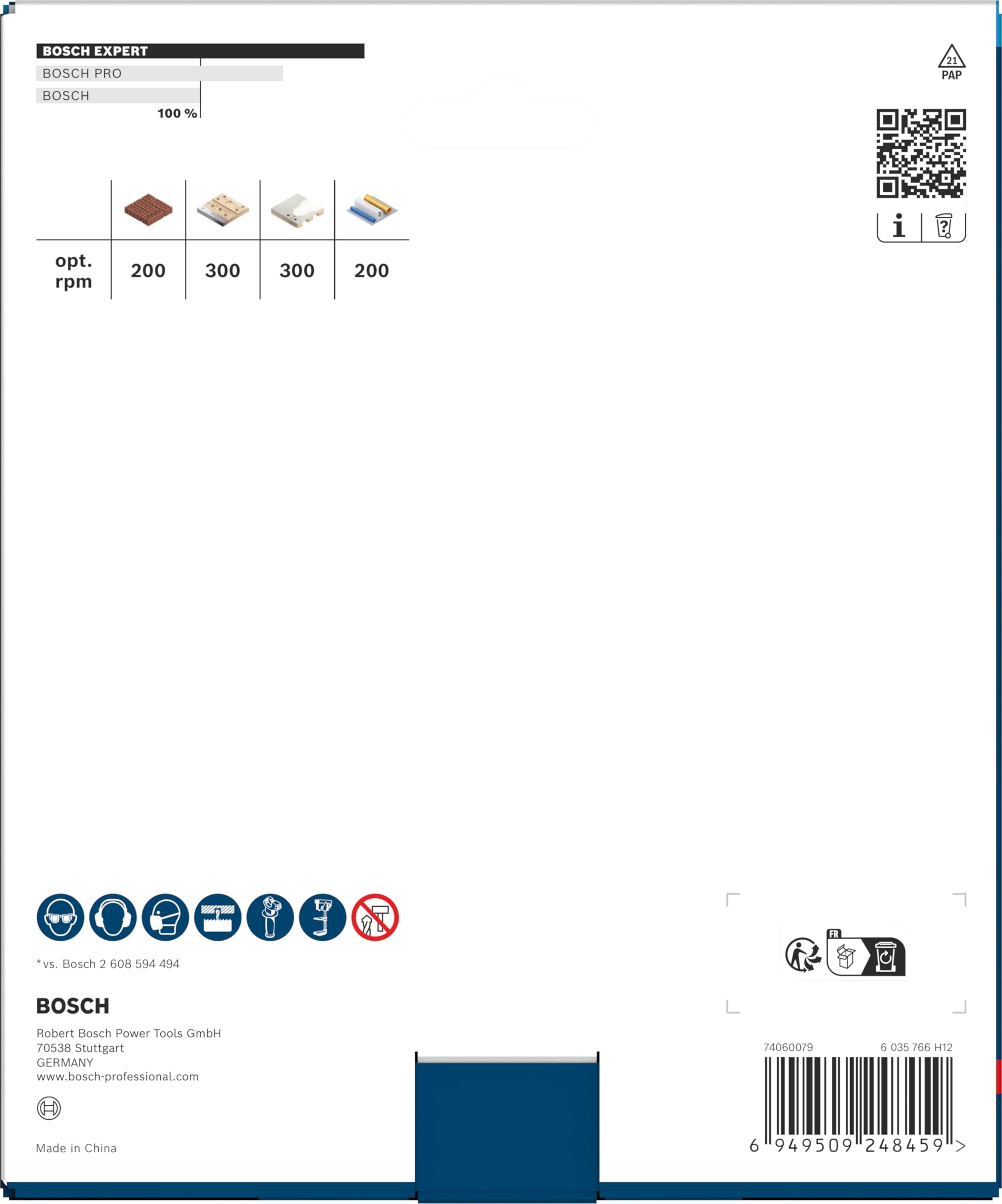 Bosch 1x Otwornica EXPERT Construction Material PC Plus (do Miękkie drewno, Płyta wiórowa, Ø 140 mm, Professional Akcesoria Wiertarki)