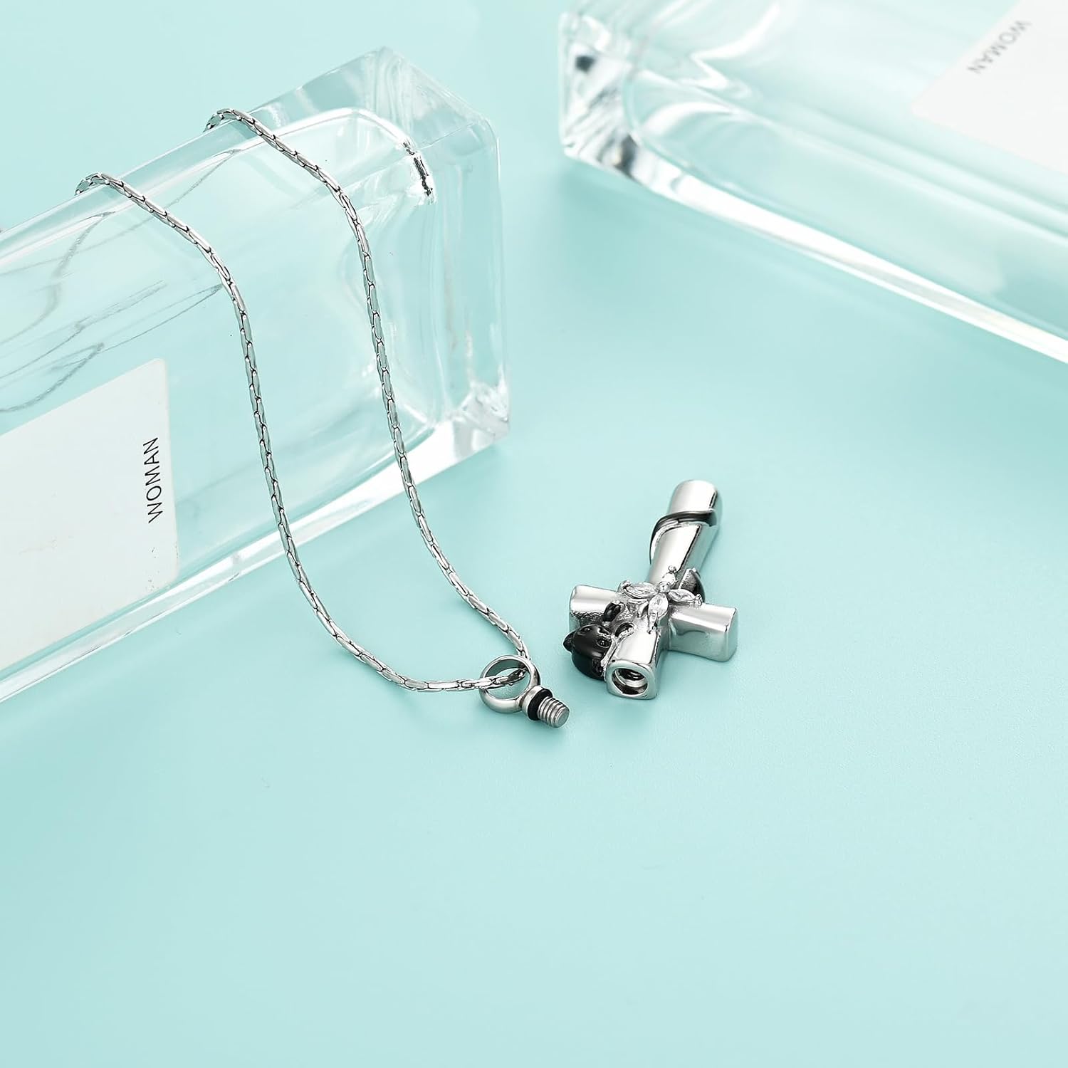 Cross Urn Necklaces for Men Women Cat Butterfly Cremation Jewelry for Ashes Stainless Steel Pet Memorial Ashes Pendant Keepsakes Jewelry - Image 7