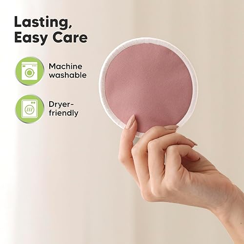 Miniatura 7 de Almohadillas de lactancia reutilizables para lactancia paquete de 14 unidades almohadillas de lactancia de bambú orgánico de 4 capas almohadillas de