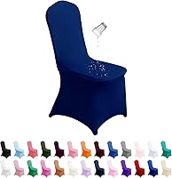 Vista 12 de SUPERO Funda impermeable de elastano para silla, 25 unidades, fundas elásticas para sillas de comedor, fundas de poliéster para sillas de Blanco