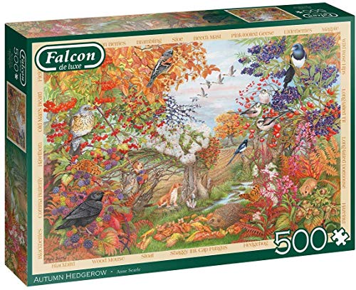 Jumbo, Falcon de luxe - Autumn Hedgerow, Jigsaw Puzzles for Adults, 500 piece