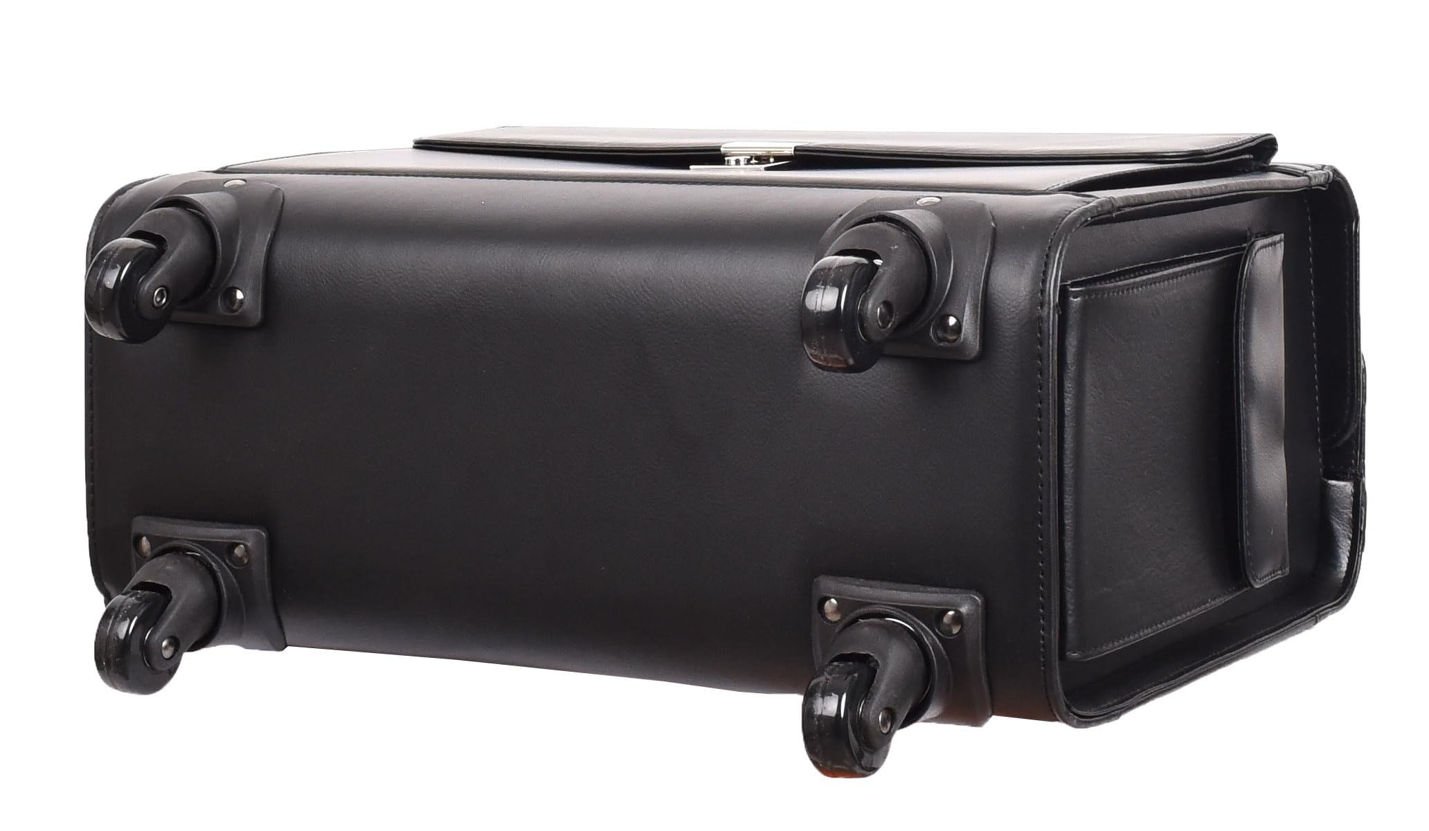 HLG416 - Funda de piel con 4 ruedas, diseño de piloto de aviación, estilo empresarial, color negro, Black, L, Estuche Pilot