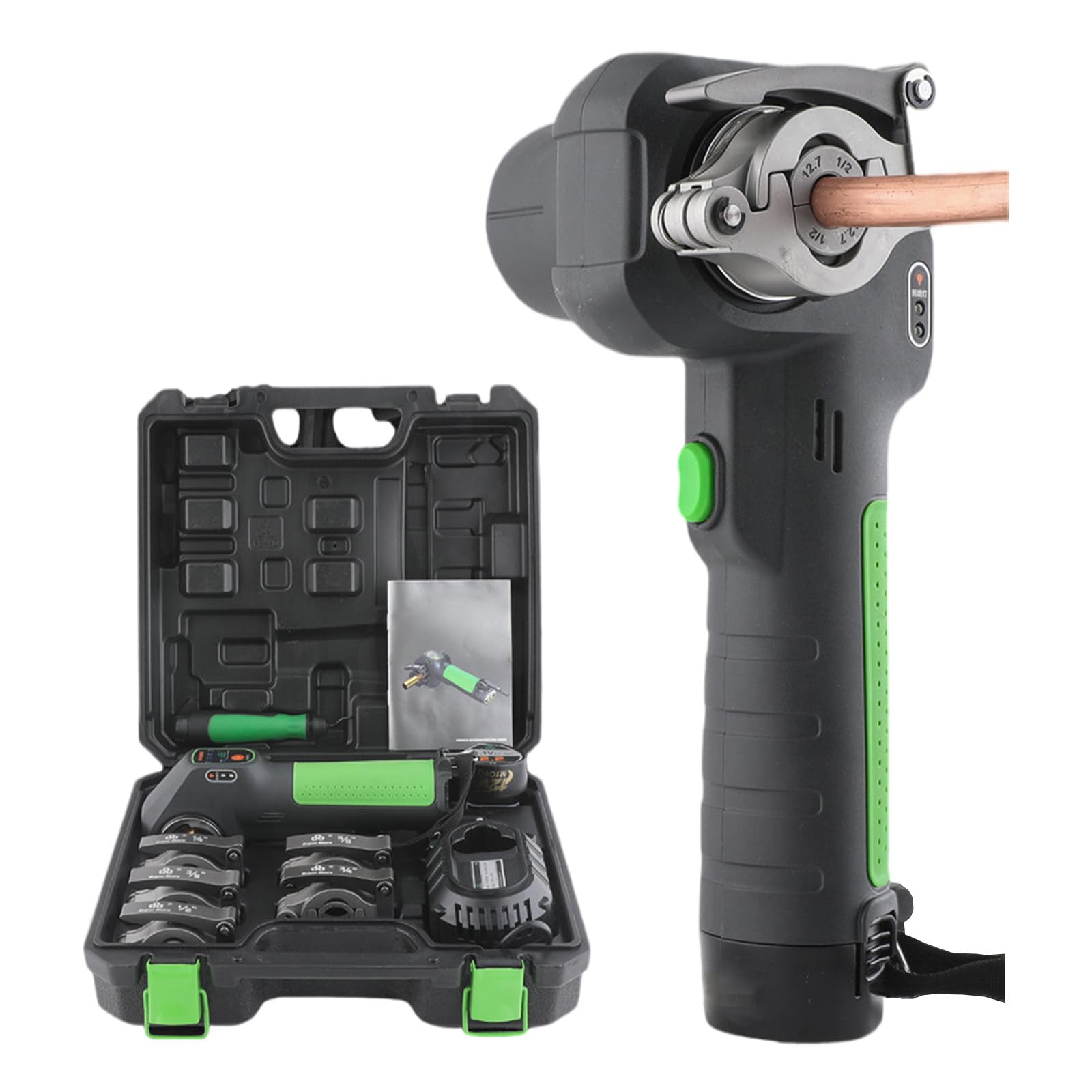 Kit De Herramientas Abocardadoras Eléctricas, Herramienta Abocardadora De Cobre De 1/4" A 3/4" para Reparación De Electrodomésticos, Juego De Abocardadores De Tubos Excéntricos De 45°