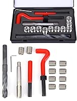 Vista 4 de Watris Veiyi Kit de reparación de roscas helicoidales de 15 piezas, insertos de rosca de acero inoxidable M14x1.5, kit surtido de reparación