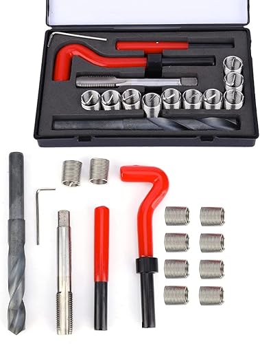 Miniatura 4 de Watris Veiyi Kit de reparación de roscas helicoidales de 15 piezas, insertos de rosca de acero inoxidable M14x1.5, kit surtido de reparación de