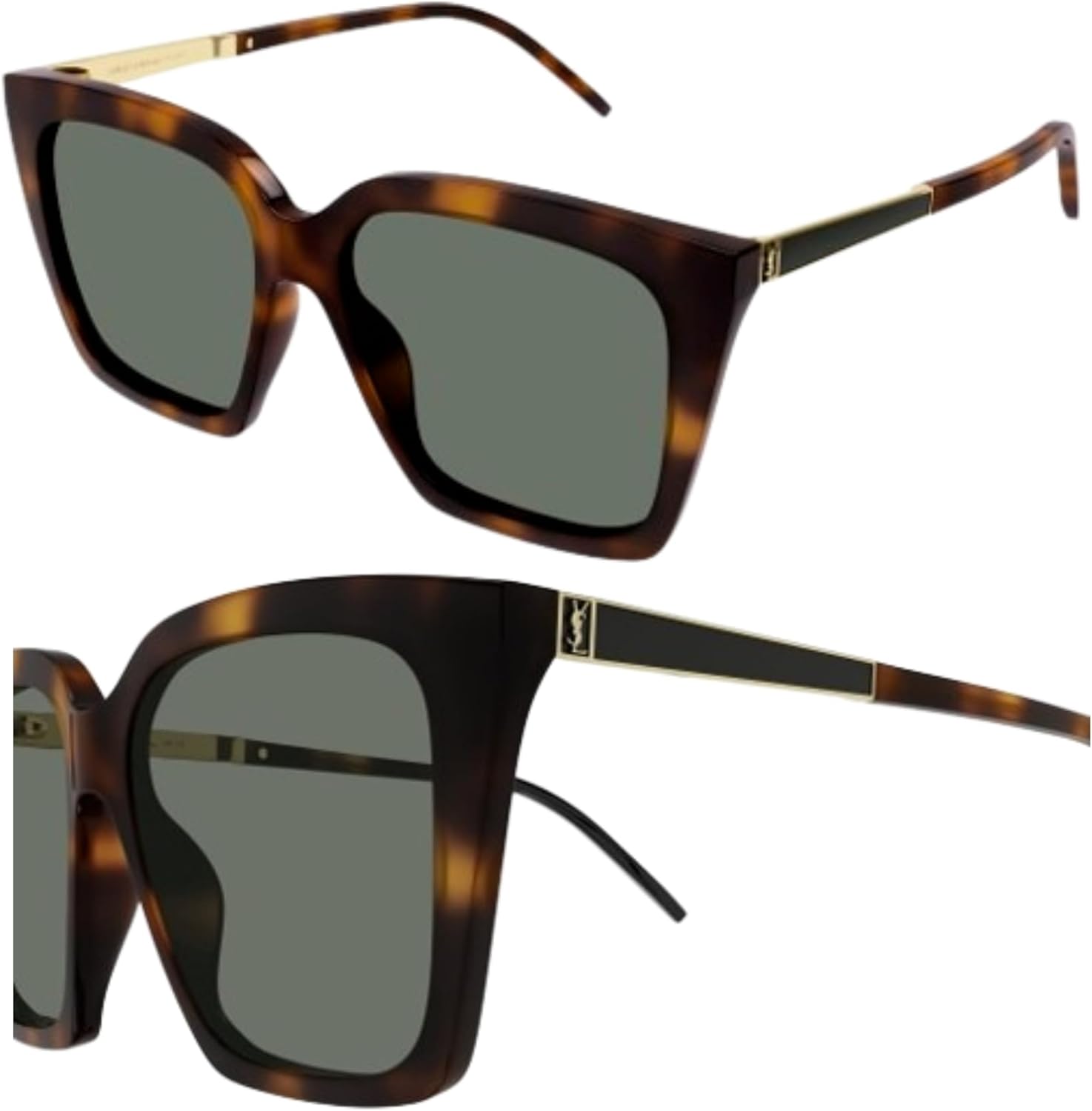 SAINT LAURENT SL M100 Squared shape Sunglasses + Bundle with eSHADES Luxury Eyewear Kit - Image 2