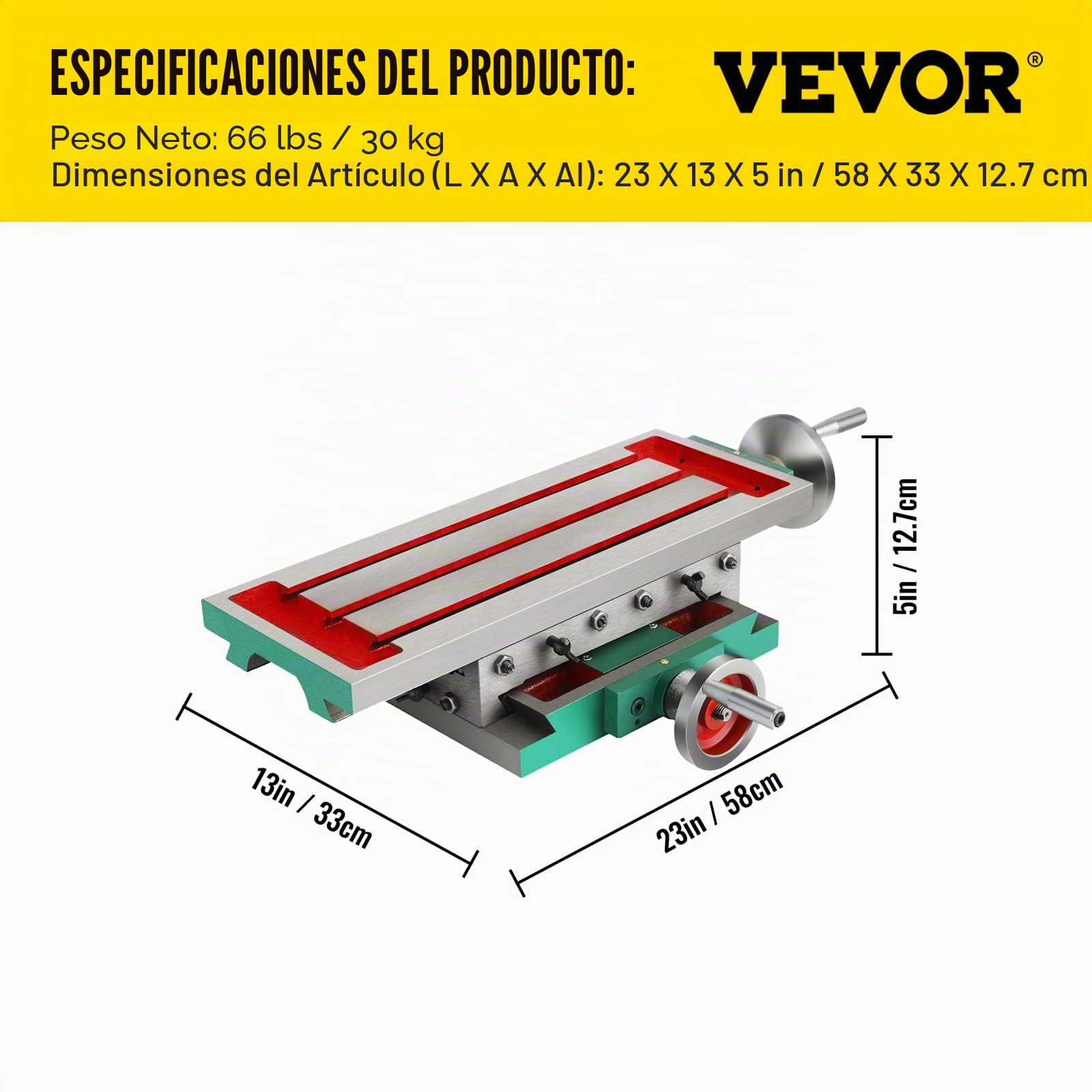 Mophorn Cruz Fresadora Compuesto 2 Ejes 4 Formas, Mesa de Trabajo Multifuncional 450X170mm 30KG, Mesa de Fresado Deslizante para Todos los Soportes de Perforación Fresadora de Banco