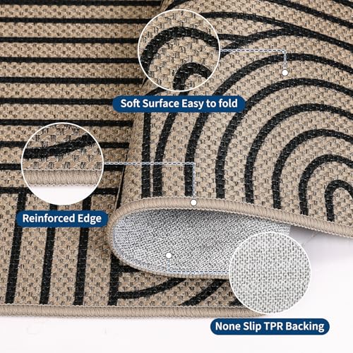 Tapete neutral abstracto Garvee 2x6 indoor/outdoor miniatura 6