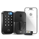 Security Assure Lock 2 Touch Deadbolt, Black Suede Keyed Smart Entry Door Lock with Wi-Fi Connected Keypad and Fingerprint Scanner for Code Entry and Remote Access, YRD410-F-WF1-BSP