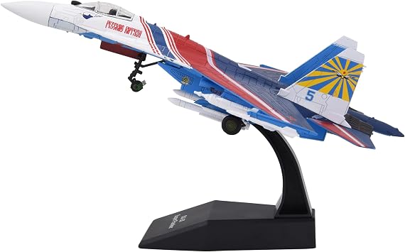 TANG DYNASTYTM 1100 Sukhoi Su-35 Fighter Attack Metal Plane Model,Russian Air Force,Military Airplane Model,Diecast Plane,for Collecting and Gift Russian Knights