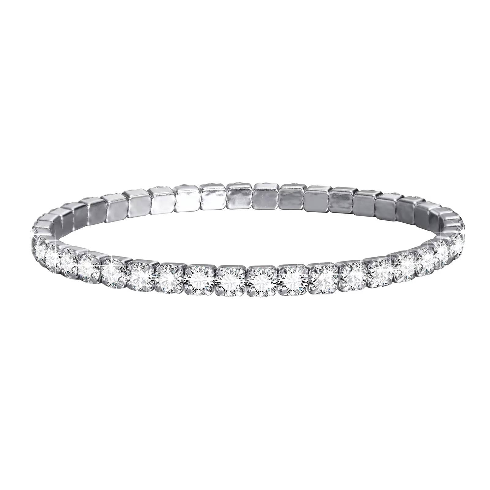 Bracelet en cristal blanc éclatant et chic pour un mariage d'exception - 8