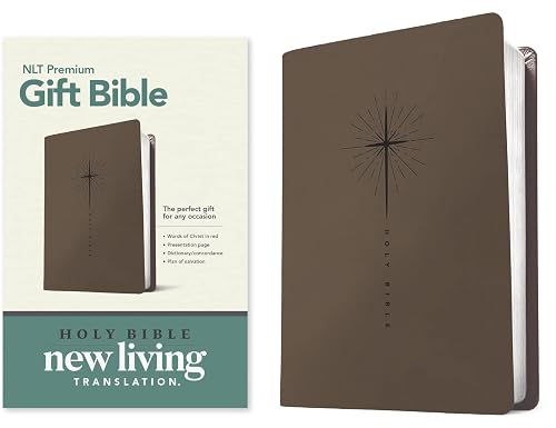 Premium Gift Bible NLT (Red Letter, Leatherlike, Star Cross Taupe)